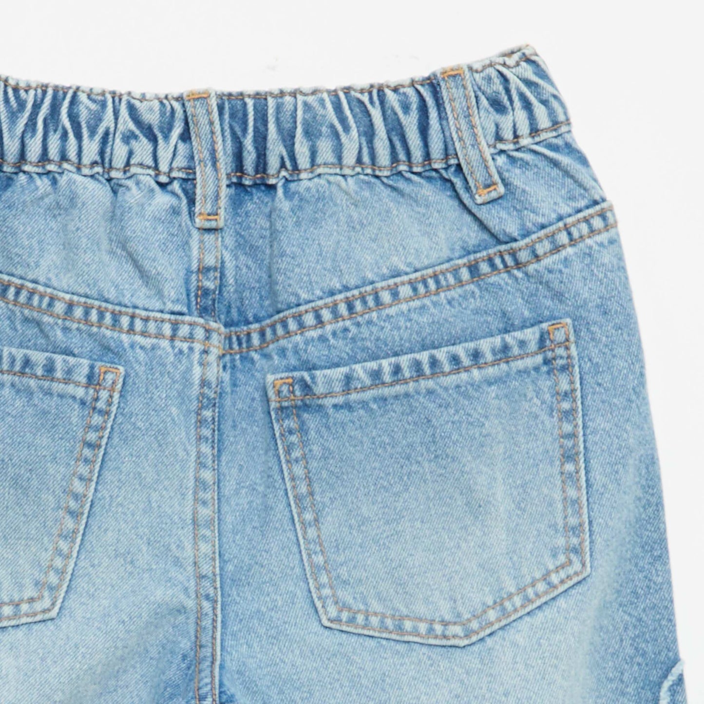 Embroidered Wide-Leg Trousers BLUE