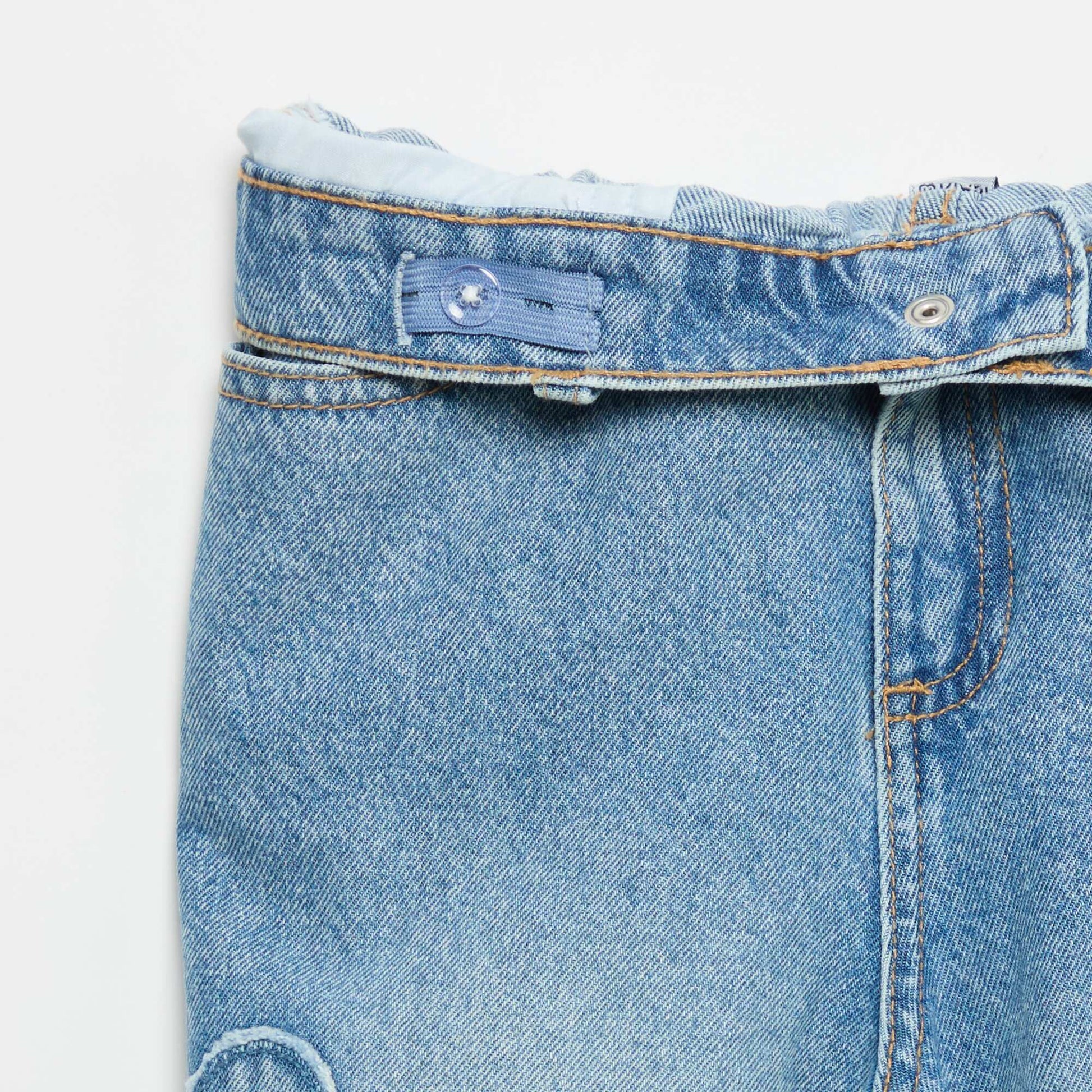 Embroidered Wide-Leg Trousers BLUE