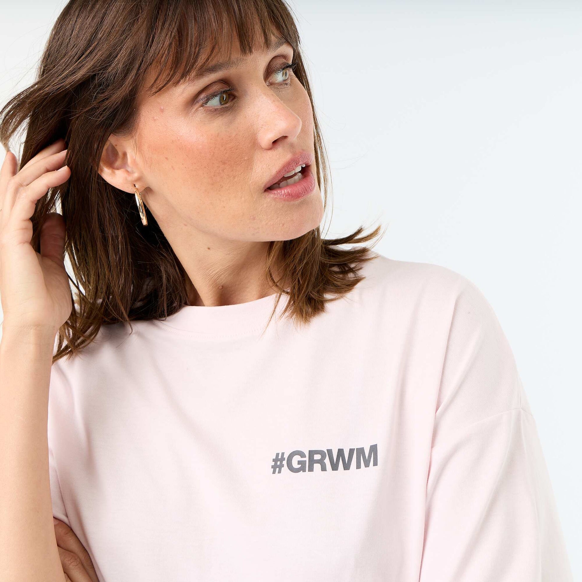 Oversized T-shirt with Back Print PINK
