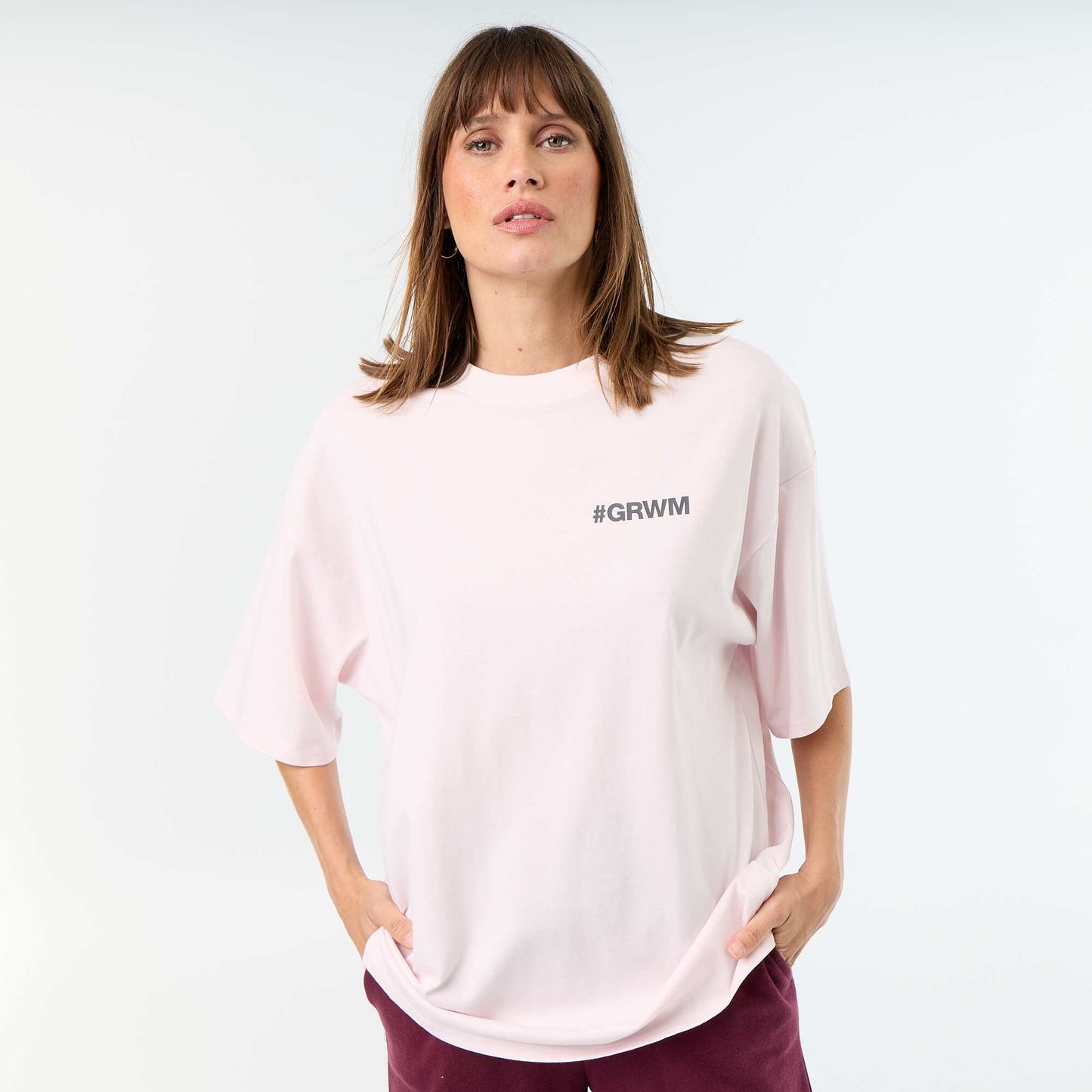 Oversized T-shirt with Back Print PINK