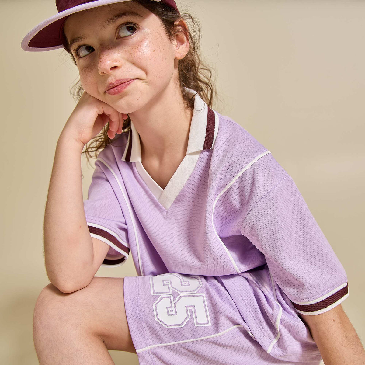 T-shirt and shorts sports set PURPLE