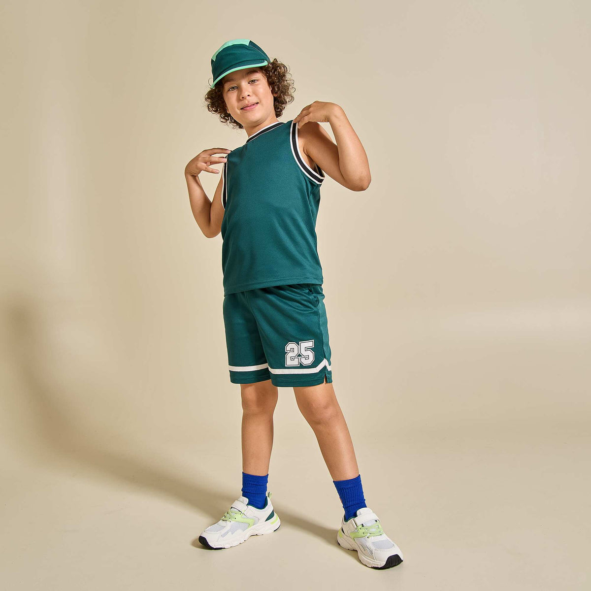 Tank top + shorts sports set GREEN
