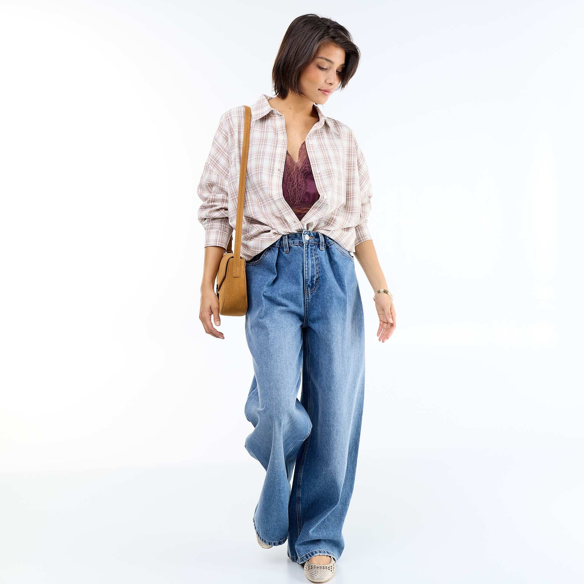 Plaid Shirt BEIGE