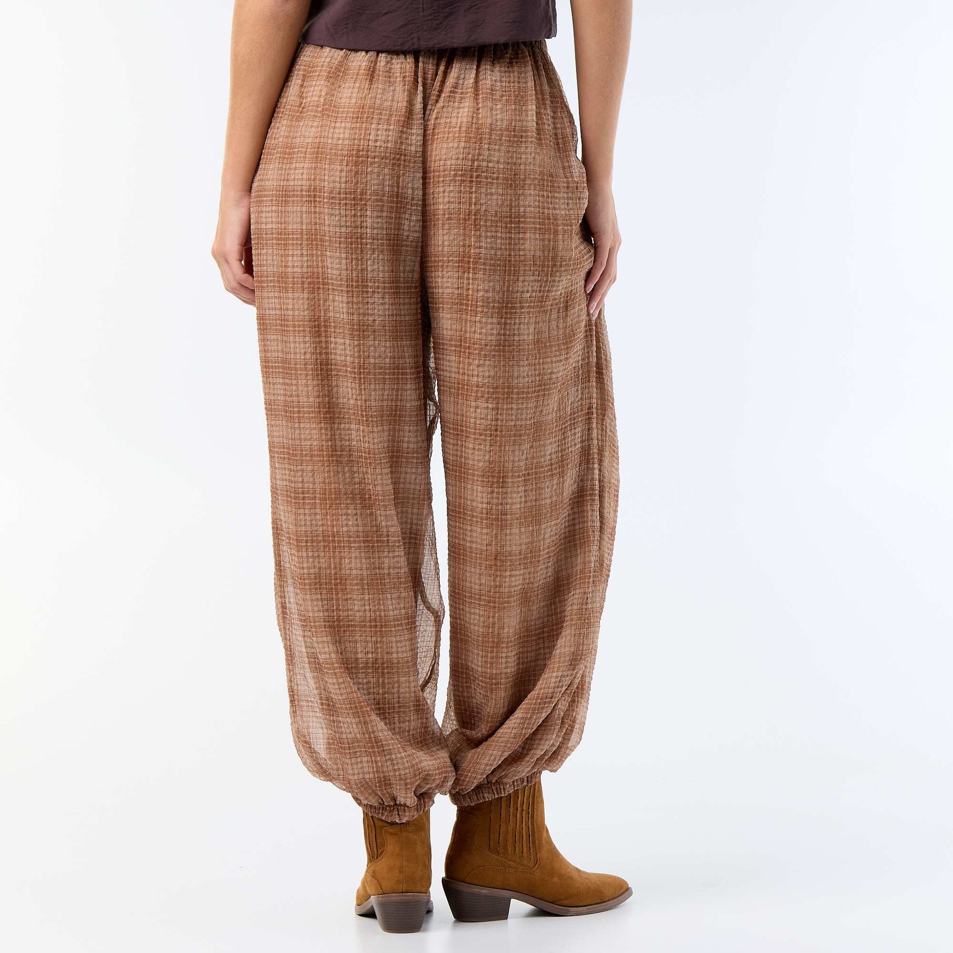 Lightweight balloon-fit trousers BEIGE