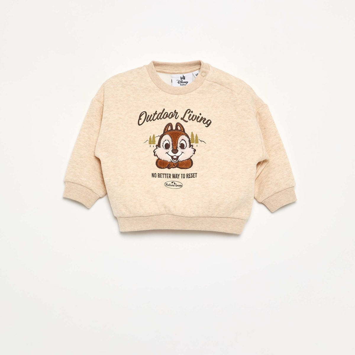 Disney \'Chip & Dale\' Crew Neck Sweatshirt BEIGE