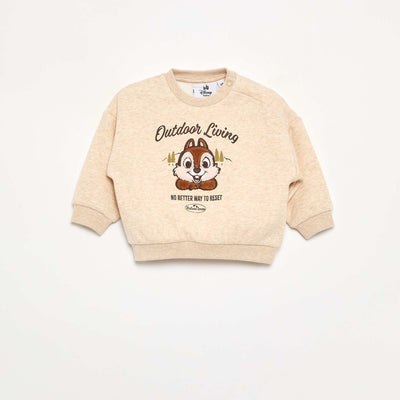 Disney \'Chip & Dale\' Crew Neck Sweatshirt BEIGE