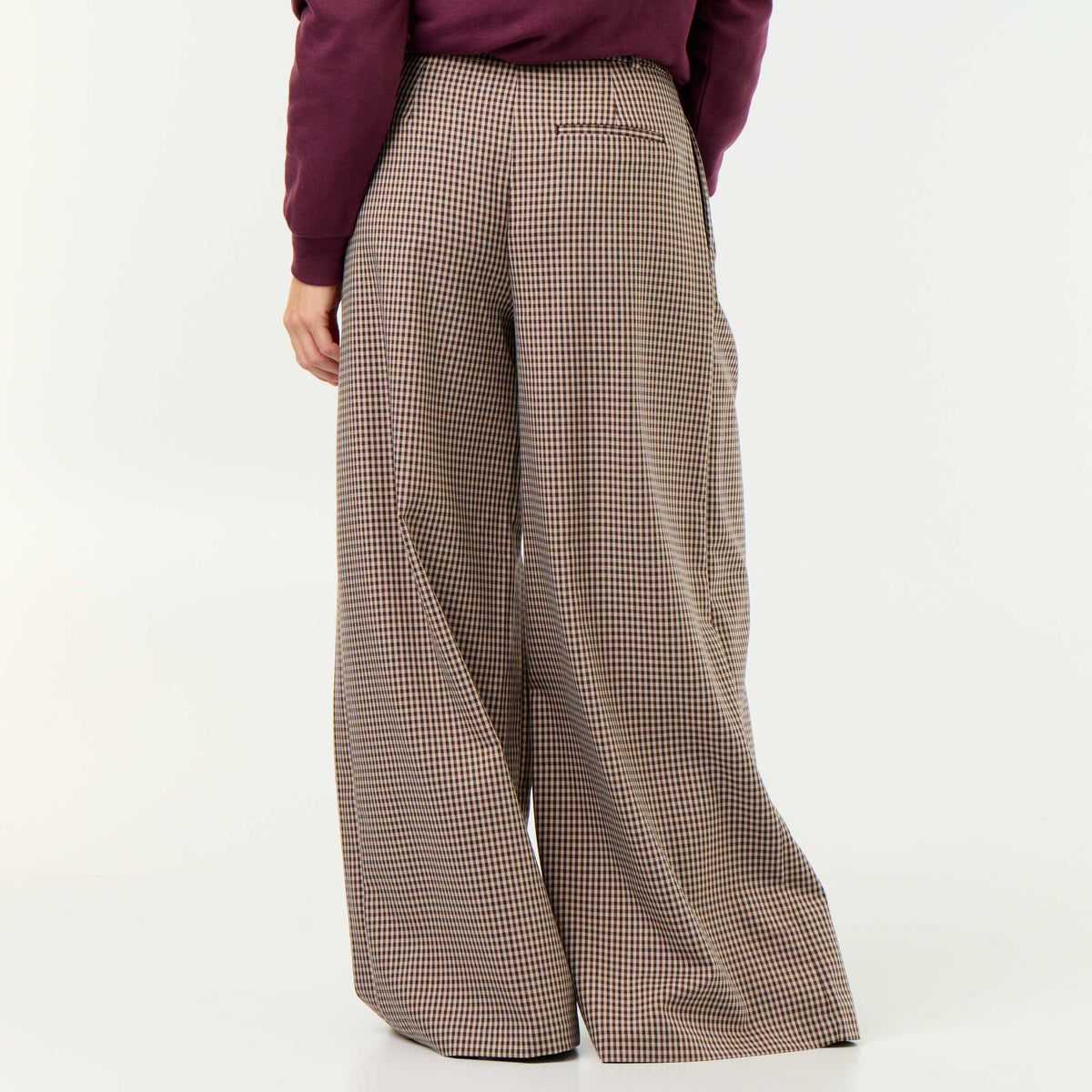 High-waisted wide-leg pants BROWN