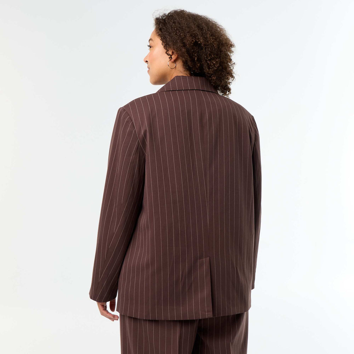 Long Double-Breasted Tailored Jacket BROWN