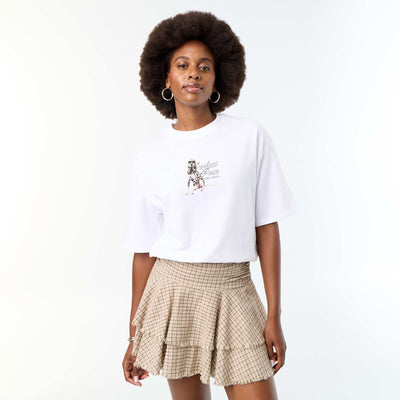 Oversized T-shirt with Dalmatian print WHITE