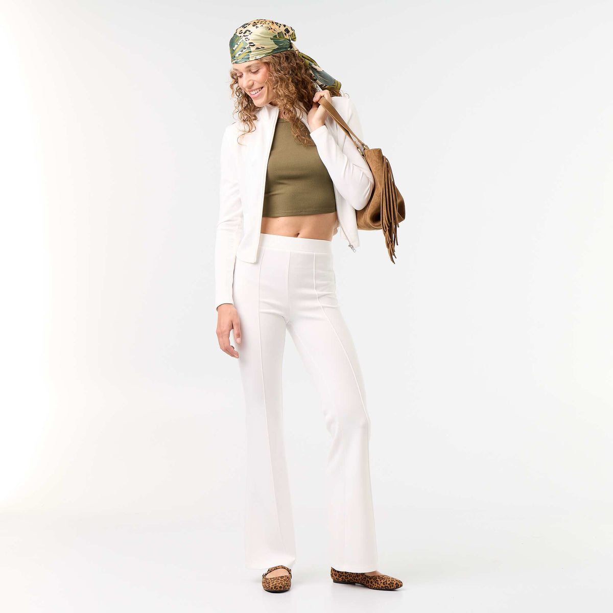 Soft flare pants WHITE