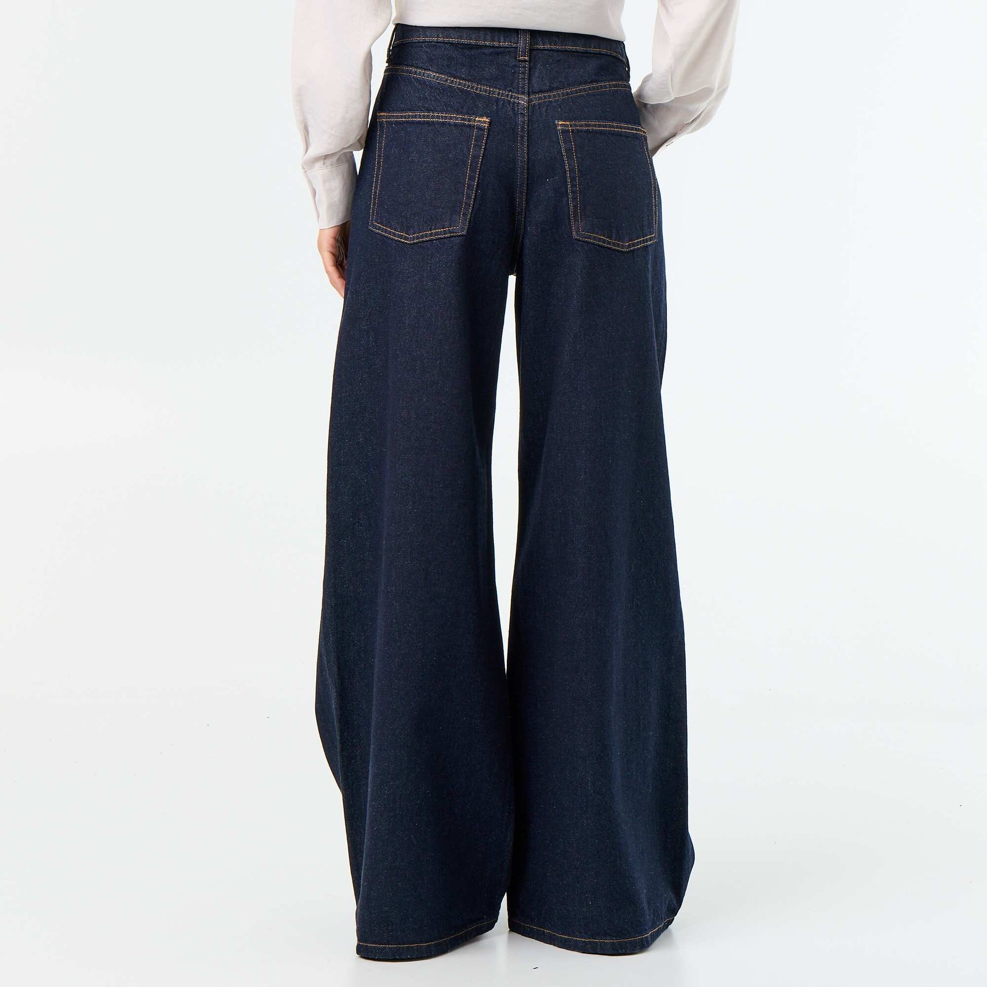Patterned wide-leg jeans BLUE