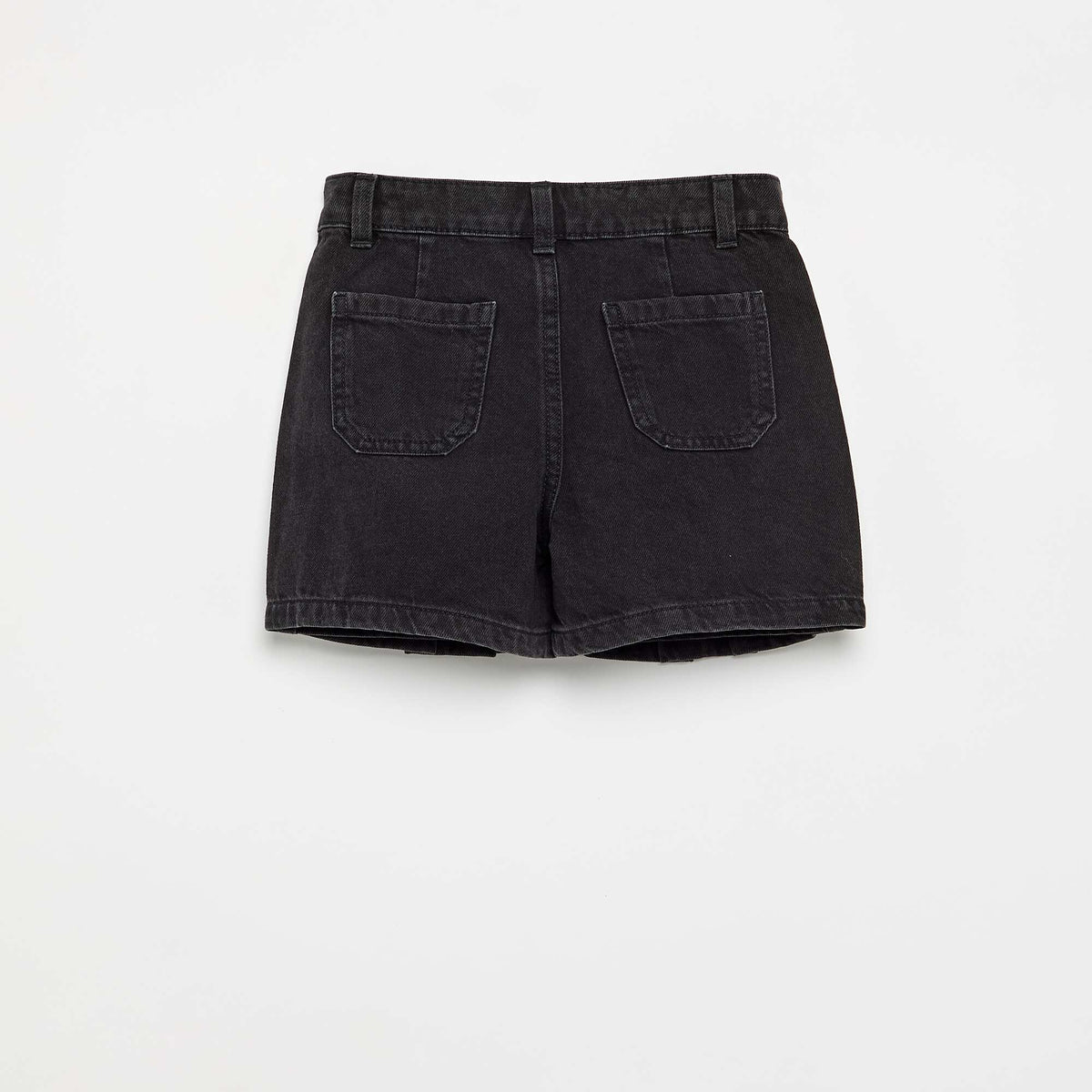 Short denim skort BLACK