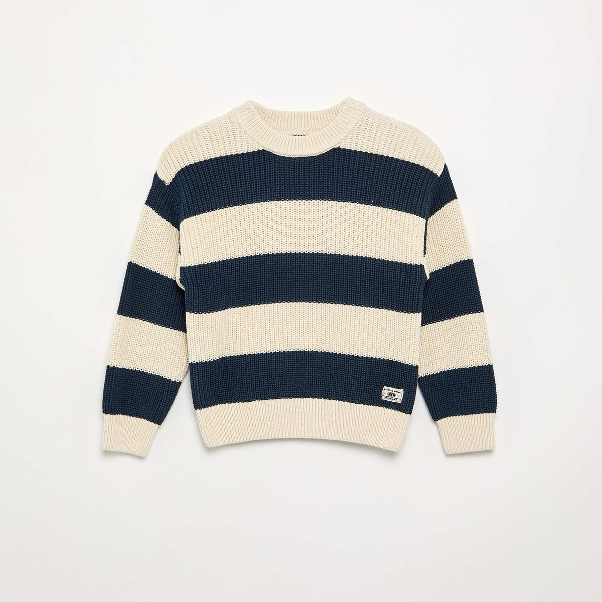 Striped long-sleeved sweater BLUE