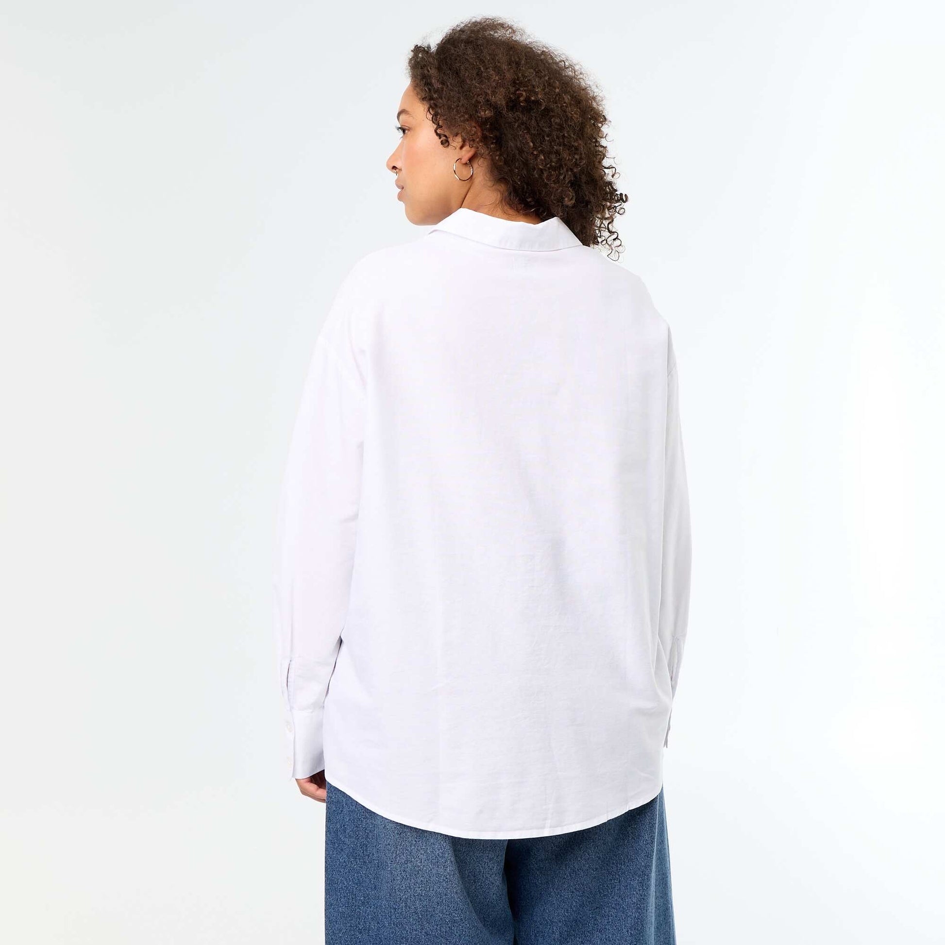 Plain Fluid Oxford Shirt WHITE