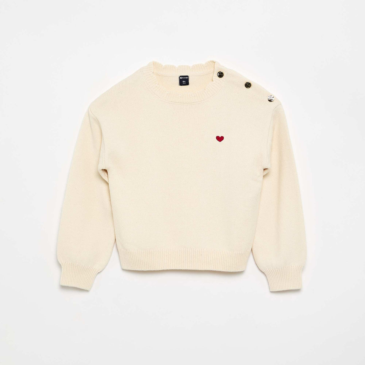 Sweater with shoulder button opening WHITE