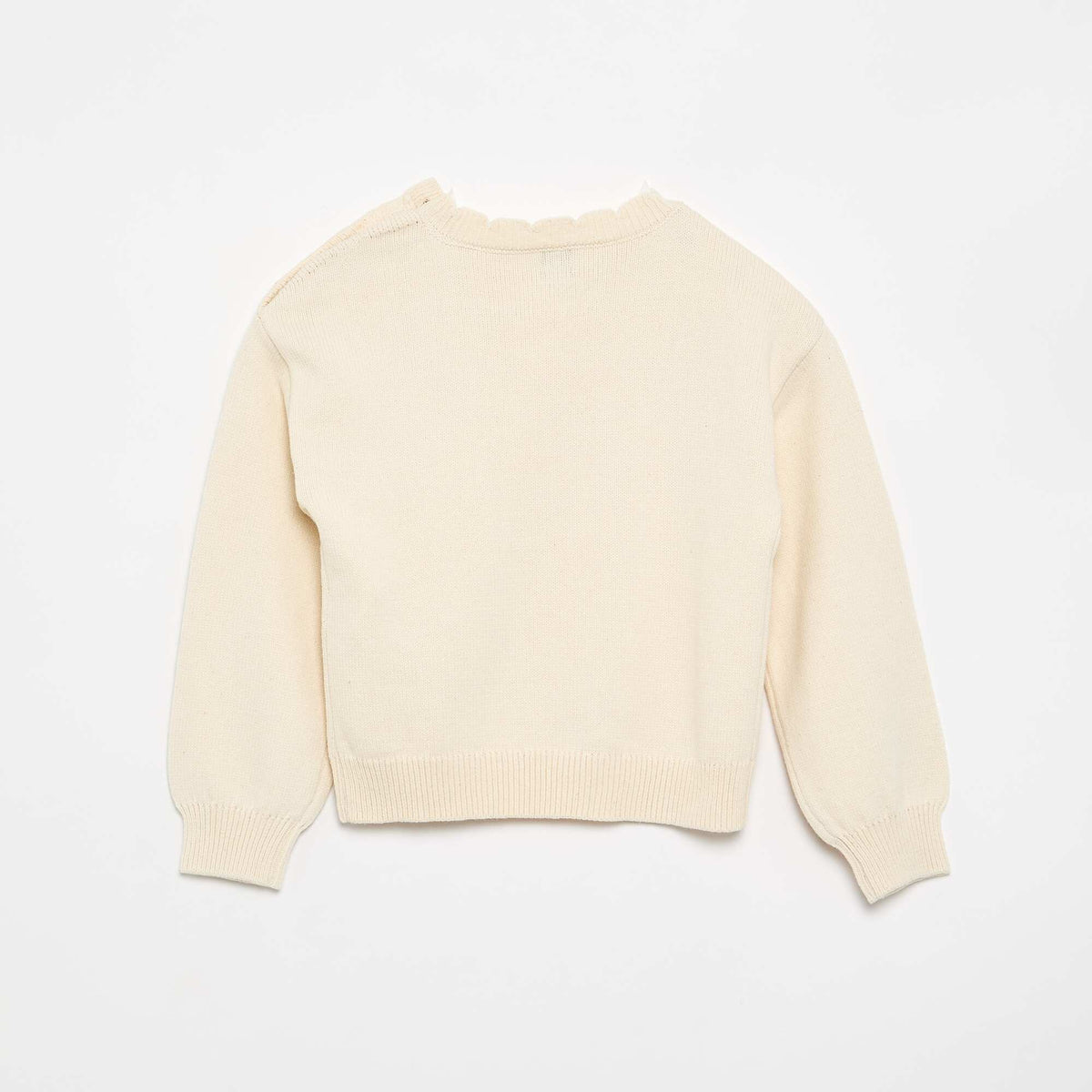 Sweater with shoulder button opening WHITE