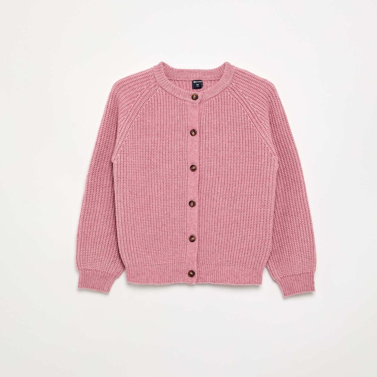 Plain Long-Sleeved Cardigan PINK