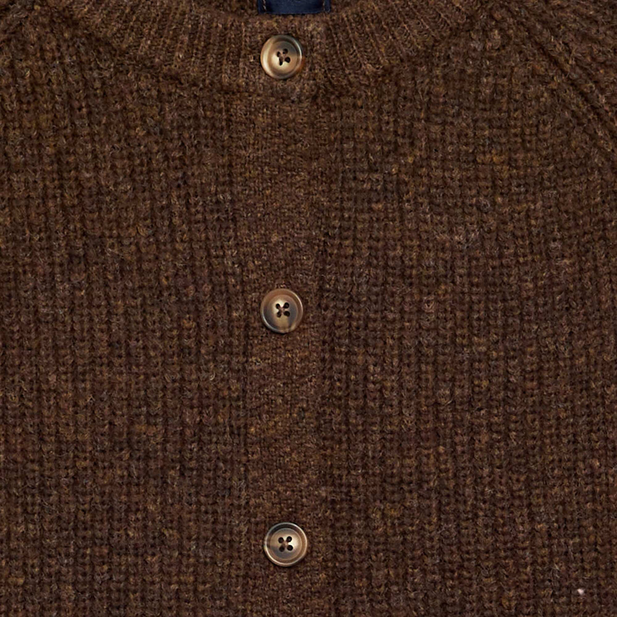 Plain Long-Sleeved Cardigan BROWN