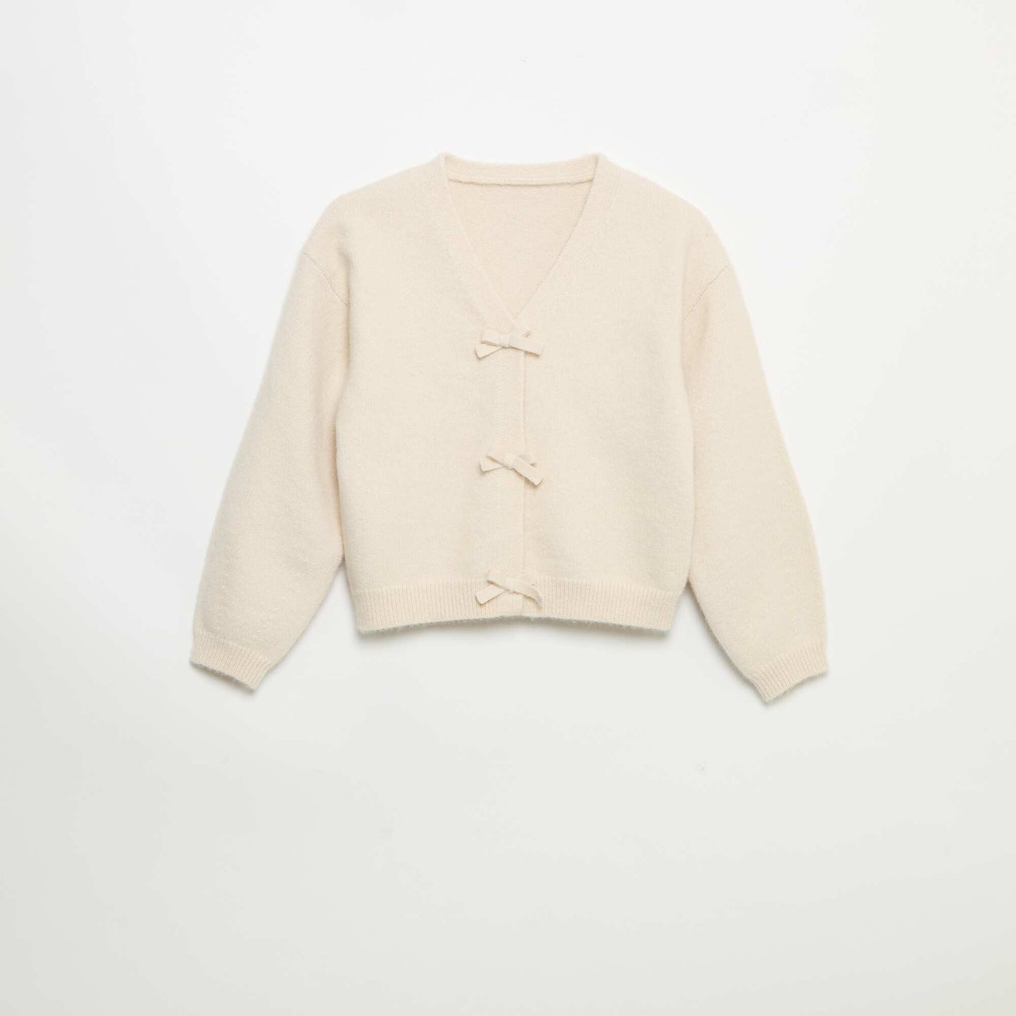 Knit sweater with knot detail WHITE