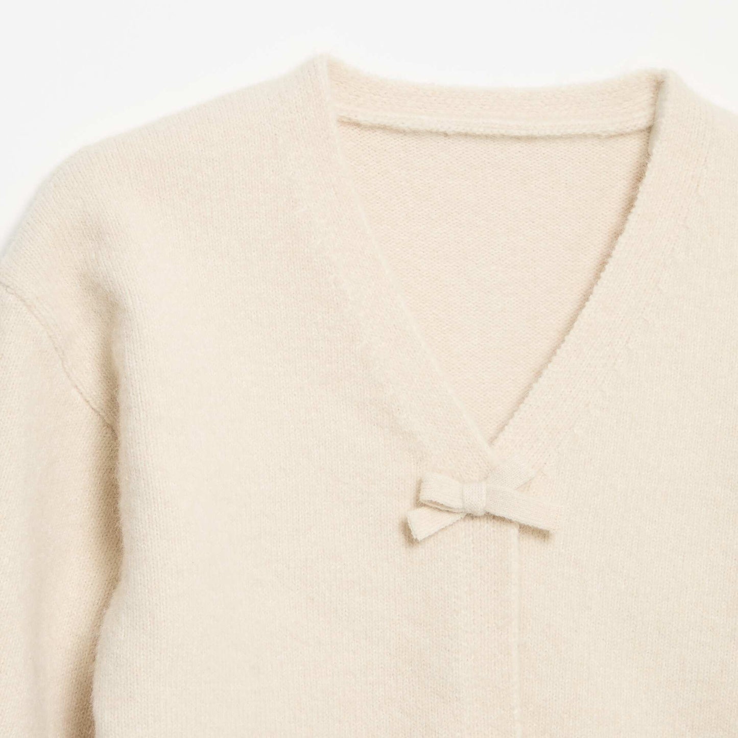 Knit sweater with knot detail WHITE