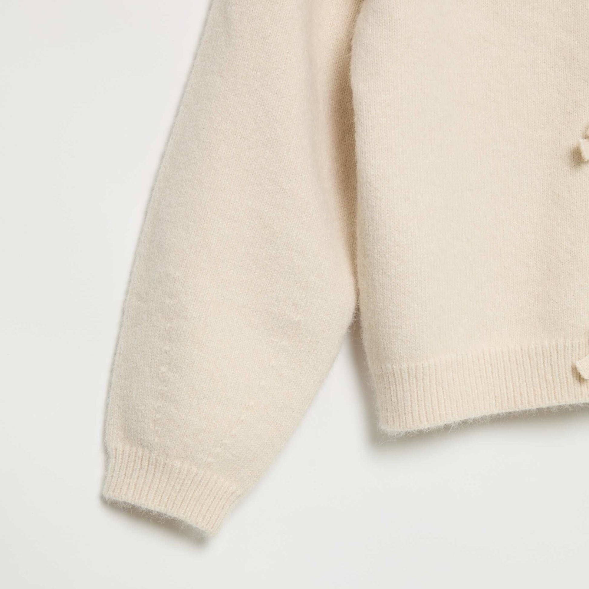 Knit sweater with knot detail WHITE