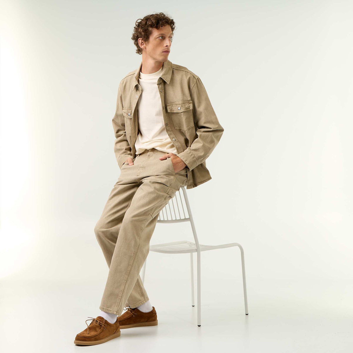 Denim Overshirt BEIGE