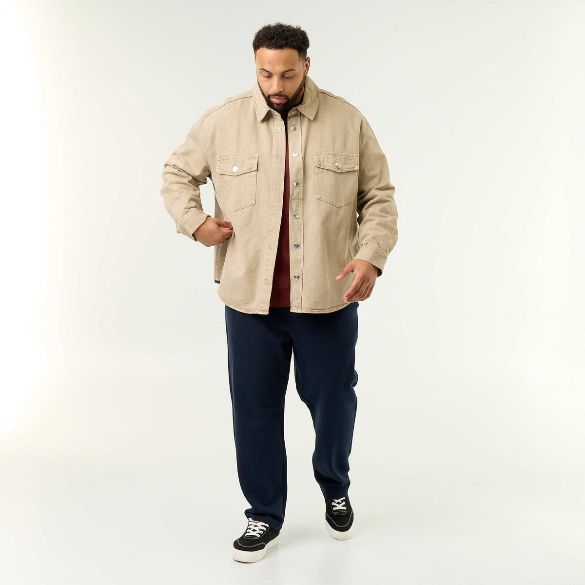 Denim overshirt BEIGE