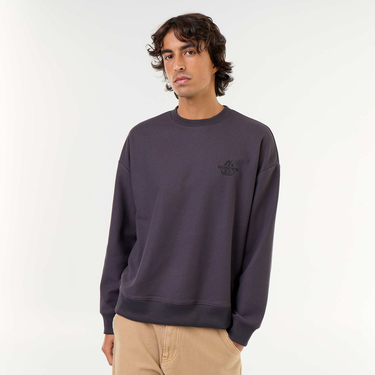 Piqué knit crew neck sweatshirt GREY