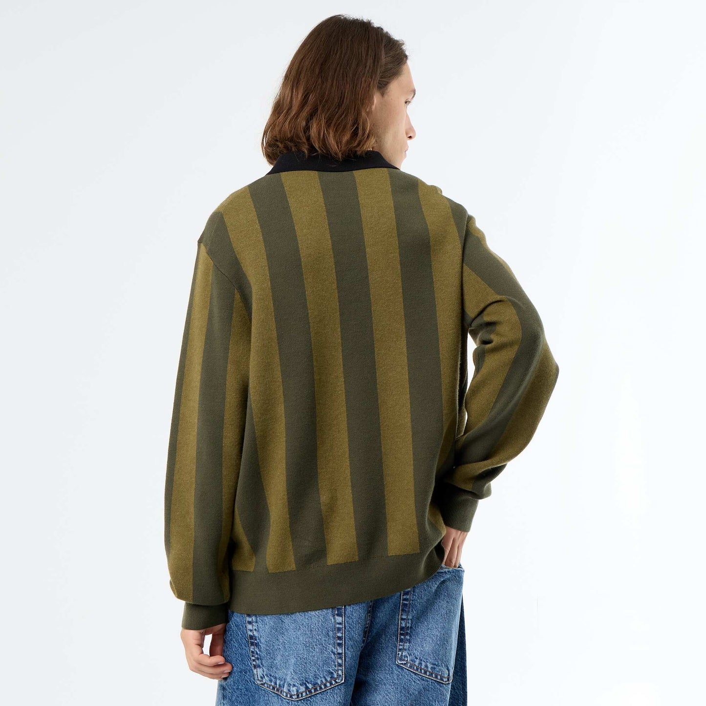 Polo-style sweater with print KHAKI