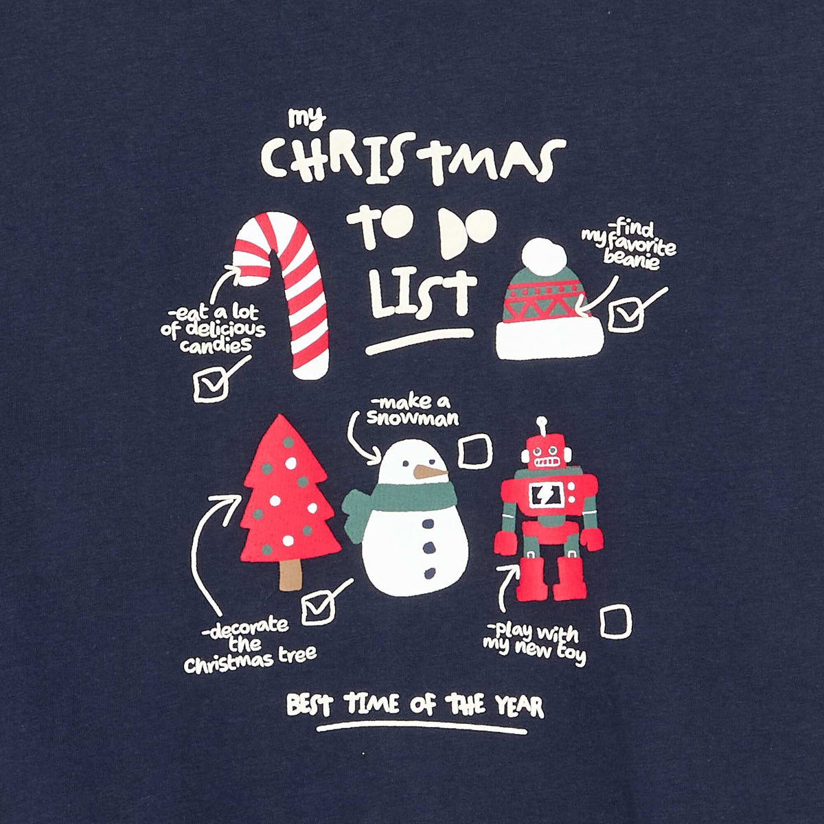 Long-sleeved \'Christmas\' T-shirt BLUE