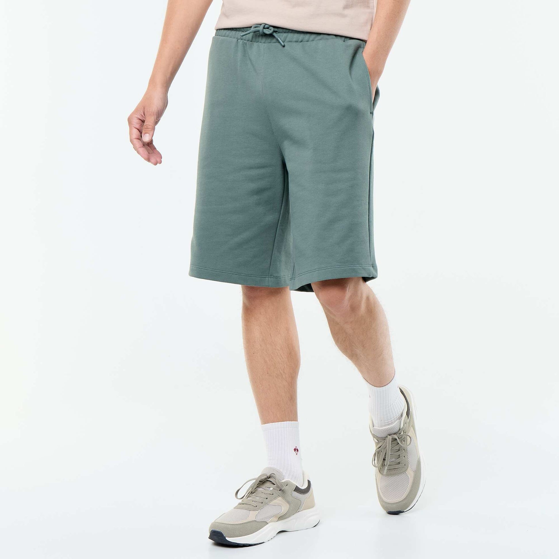 French Terry Bermuda Shorts GREEN