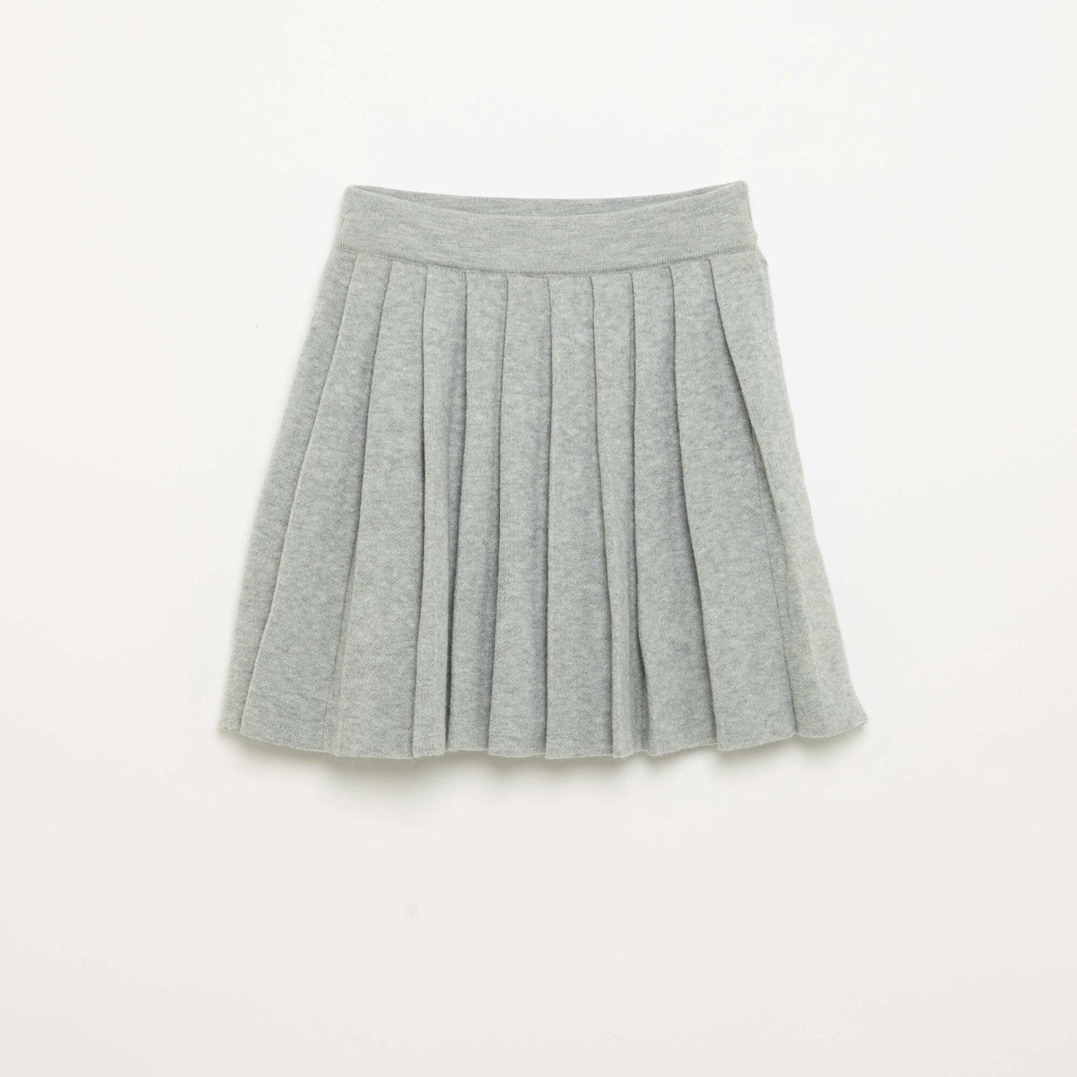 Compact Knit Pleated Skirt GREY