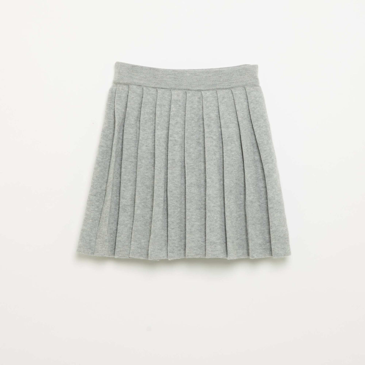 Compact Knit Pleated Skirt GREY