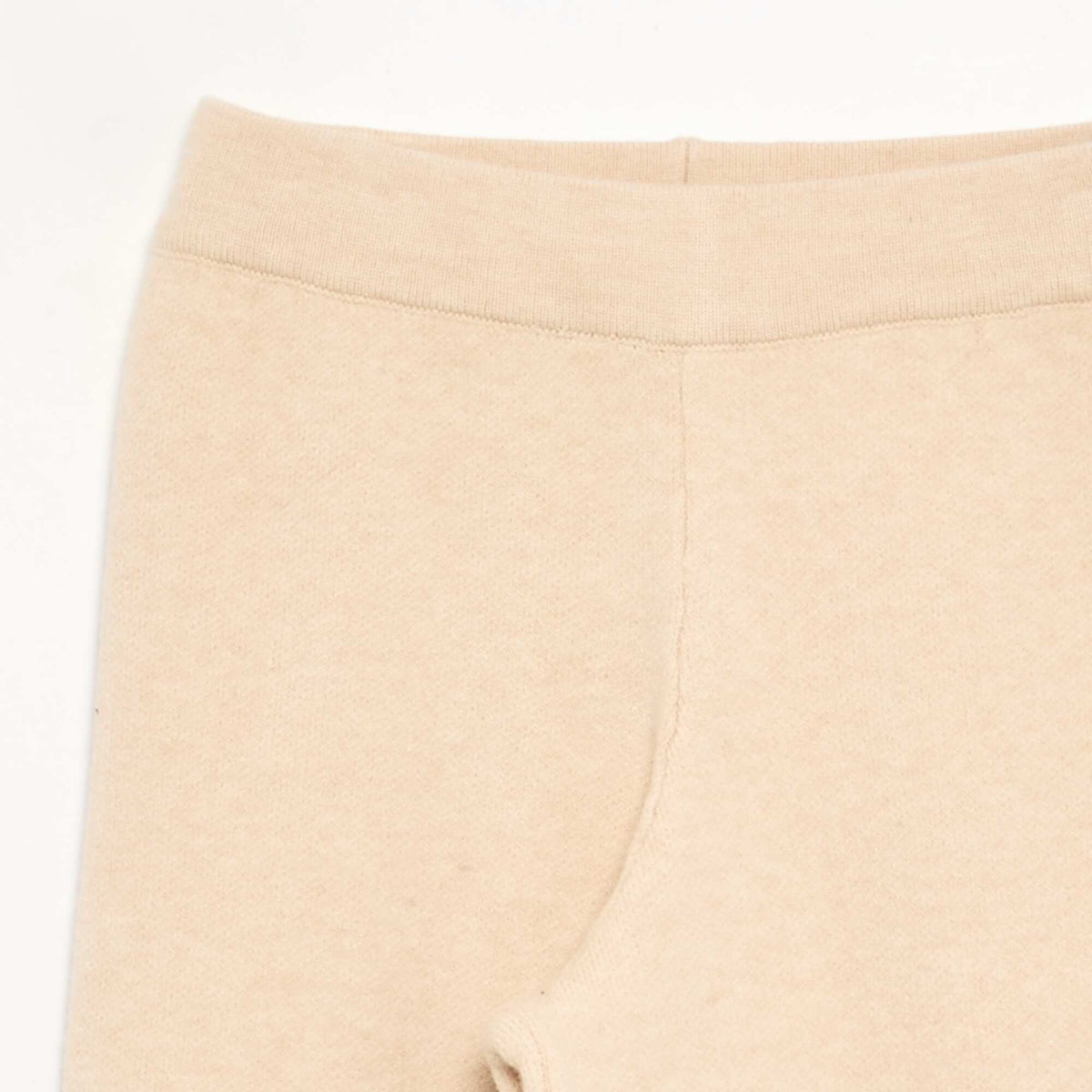 Wide compact knit trousers BEIGE