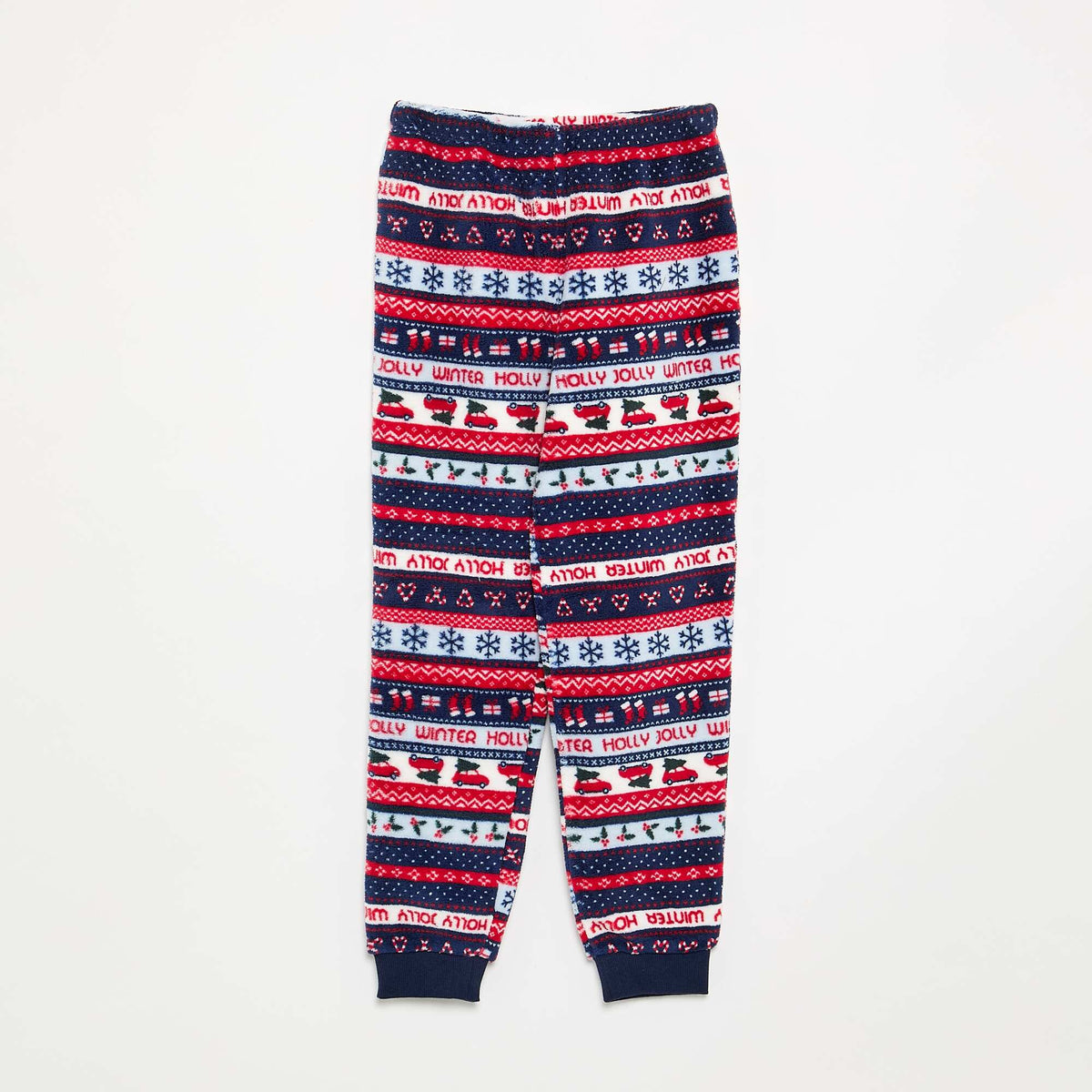 2-Piece Long Fleece Pyjamas - Sweatshirt & Trousers BLUE