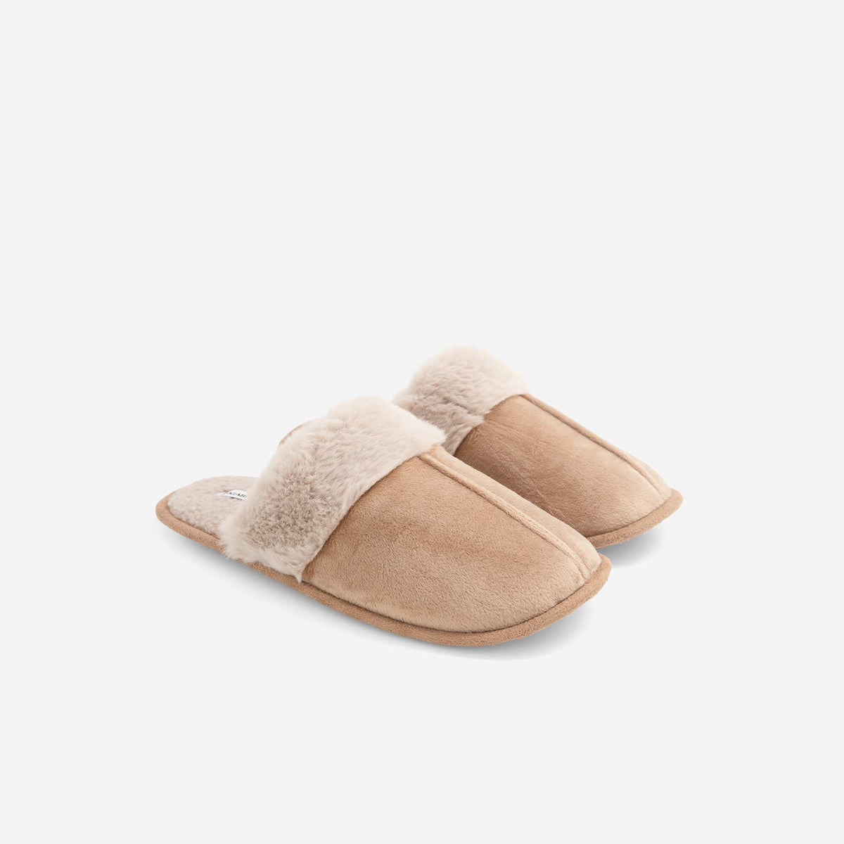 Faux Fur Lined Mules BROWN