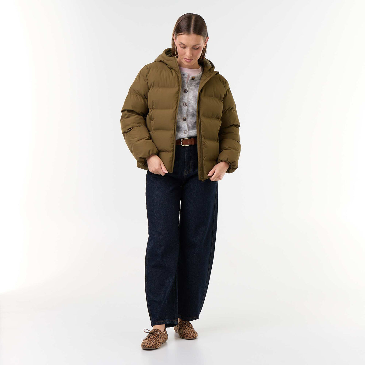Buttoned Mohair and Wool Blend Cardigan GREY