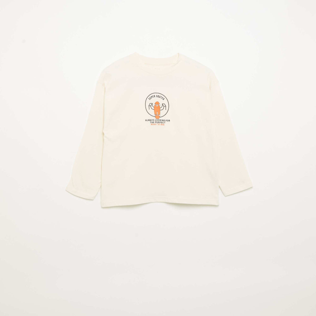 Long-sleeved T-shirt with front and back patches WHITE