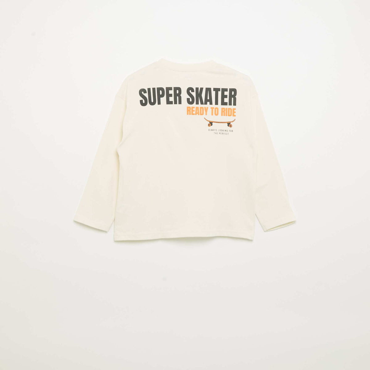 Long-sleeved T-shirt with front and back patches WHITE