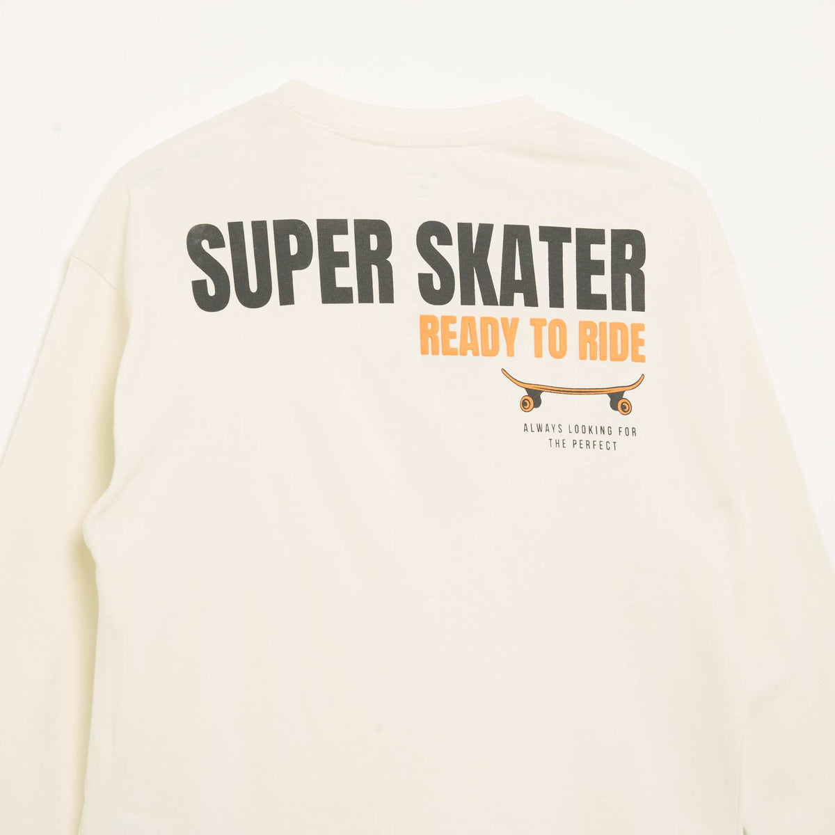 Long-sleeved T-shirt with front and back patches WHITE