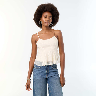 Lace Crop Top BEIGE