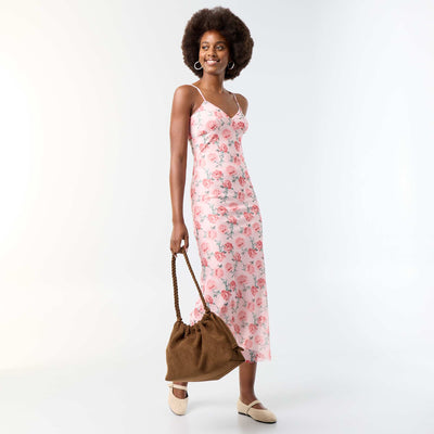 Floral Print Maxi Dress PINK
