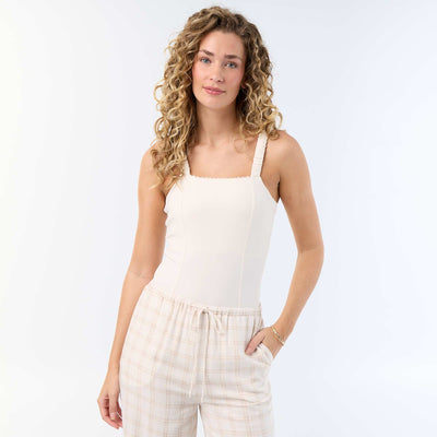 Bodysuit with elasticated straps WHITE