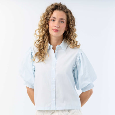 Short-sleeved balloon shirt BLUE