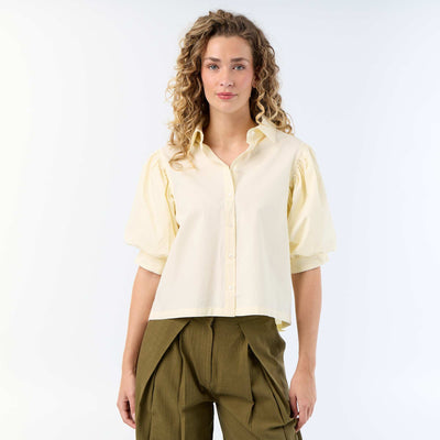 Short-sleeved balloon shirt YELLOW