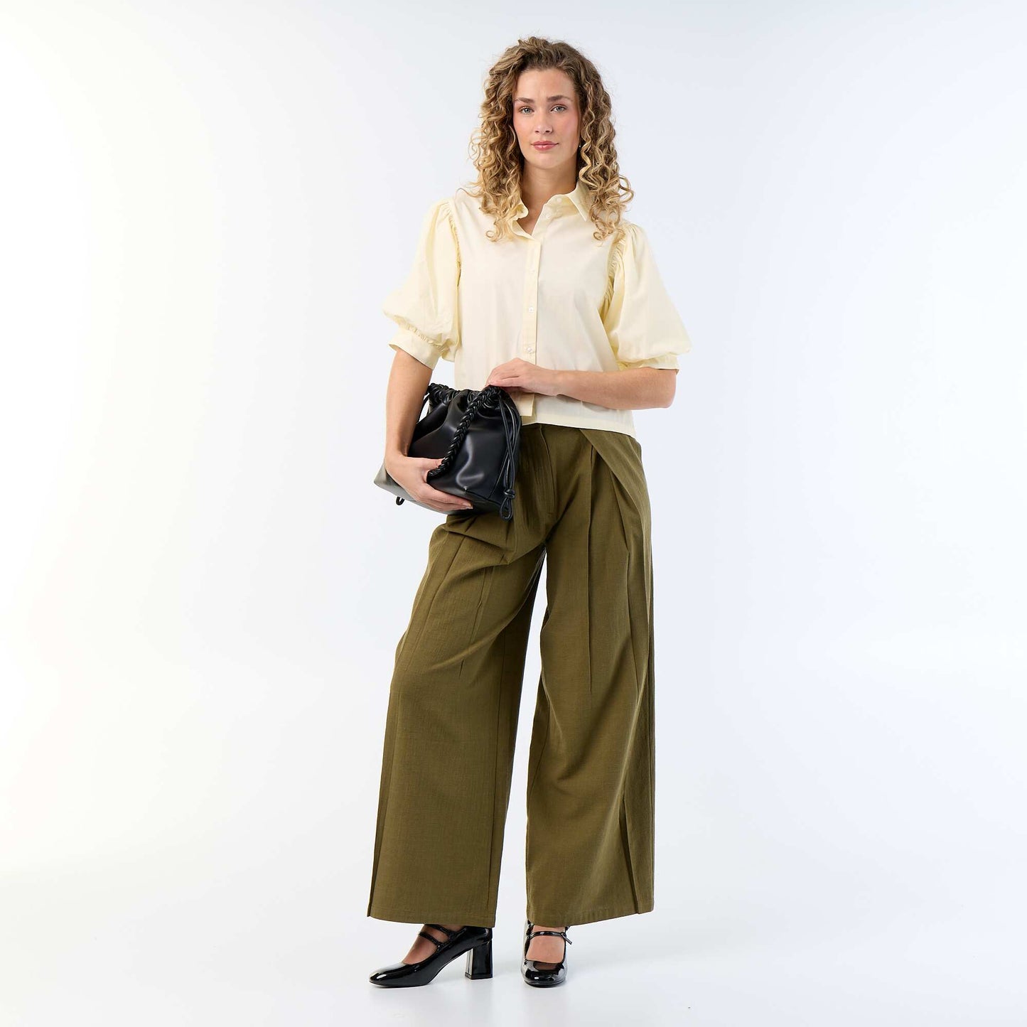 Short-sleeved balloon shirt YELLOW