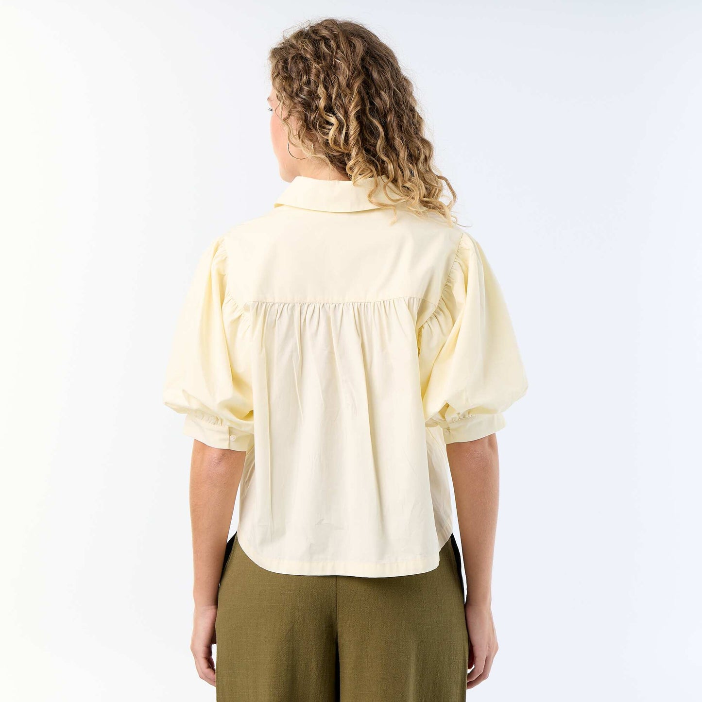 Short-sleeved balloon shirt YELLOW