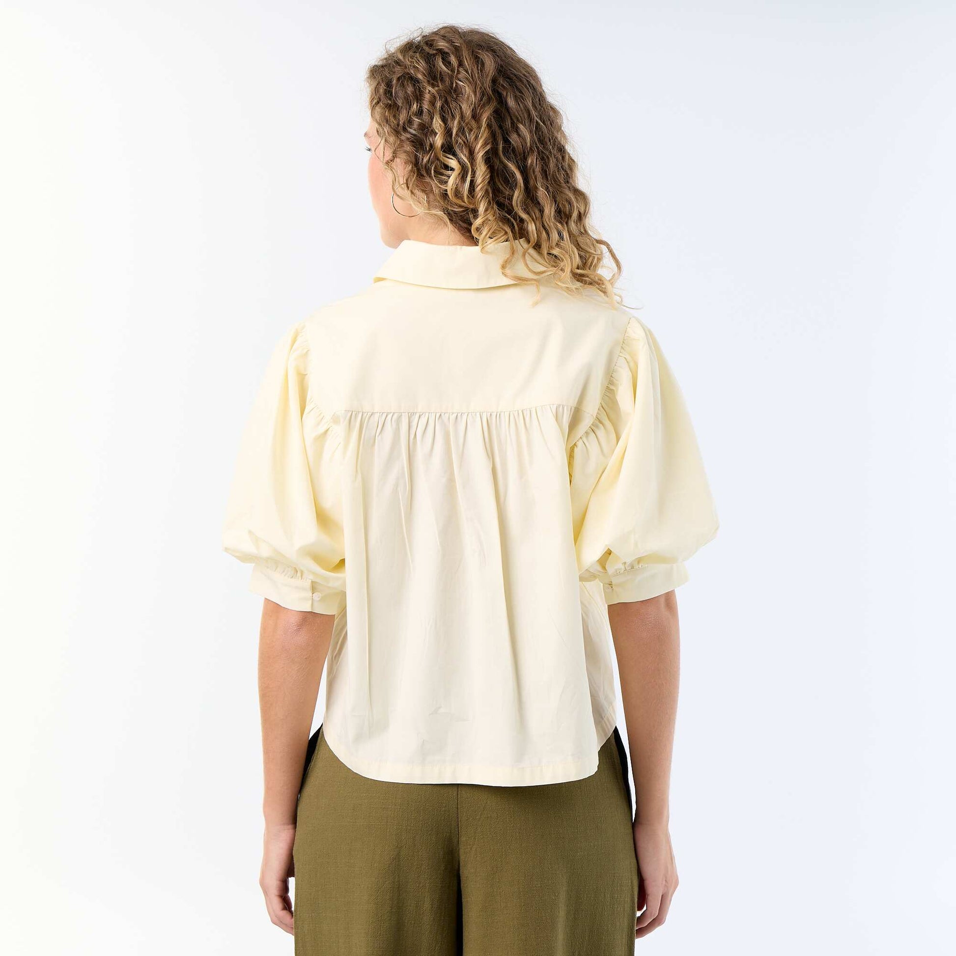 Short-sleeved balloon shirt YELLOW