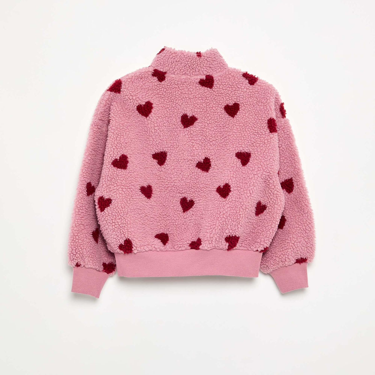 High-Neck Fleece Sweatshirt PINK