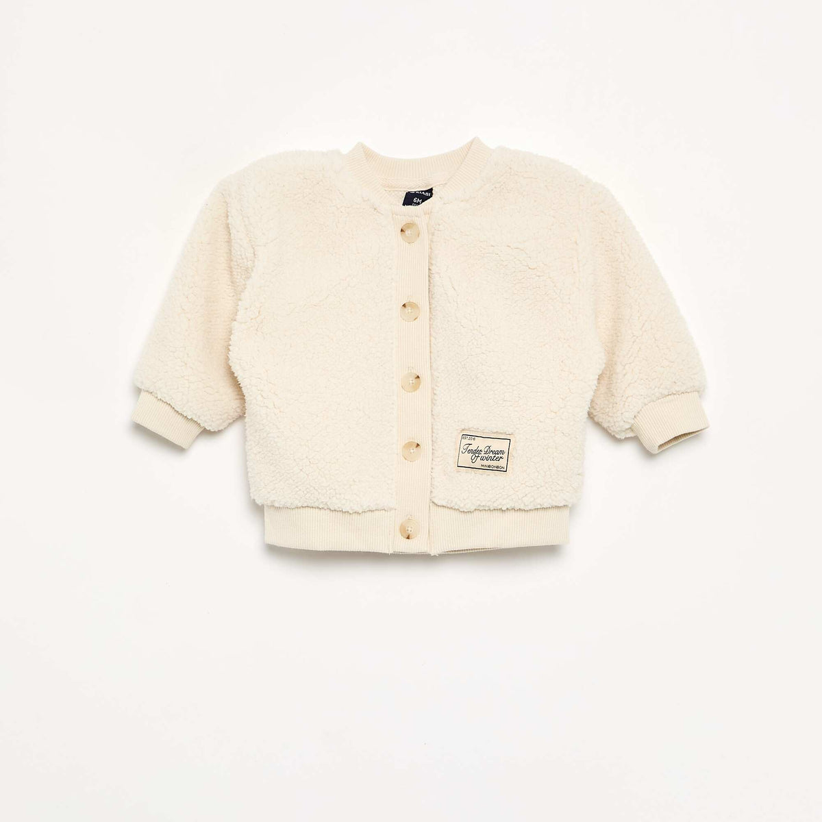 Fleece-effect cardigan WHITE